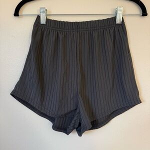 Gray Women's Ribbed Shorts